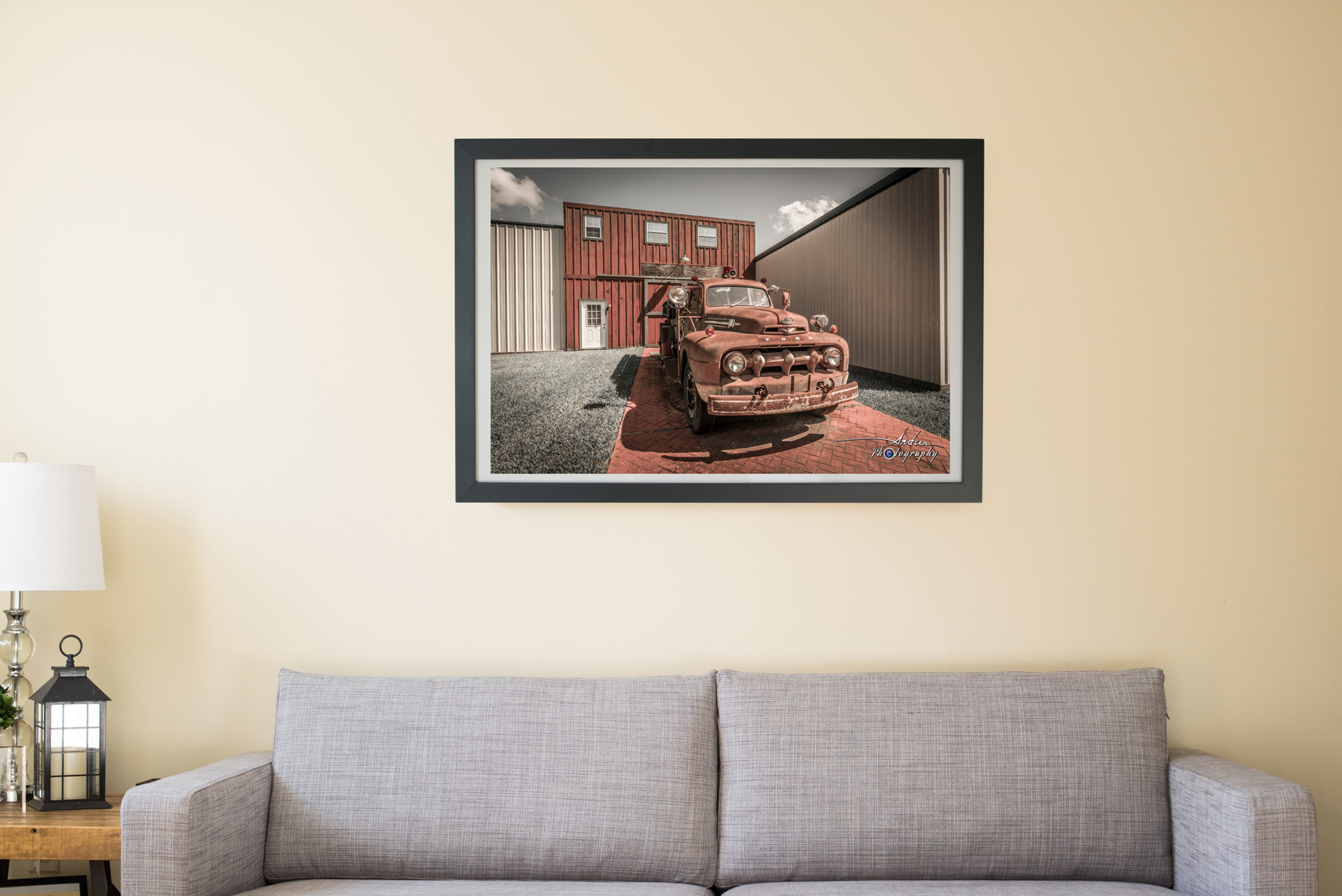 Old Firehouse and Truck - 24"x36"