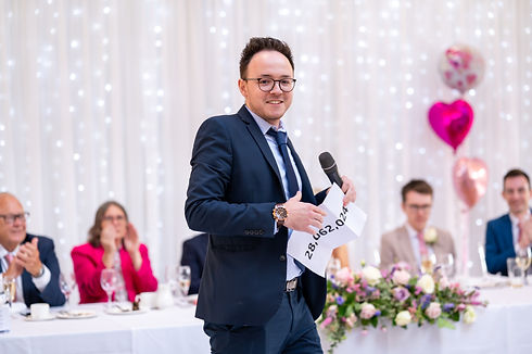 Magician performing at a wedding