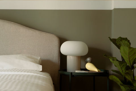Bedroom interior design olive green