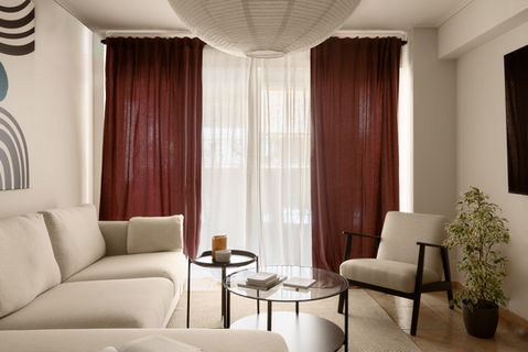 Living room interior design dusty pink