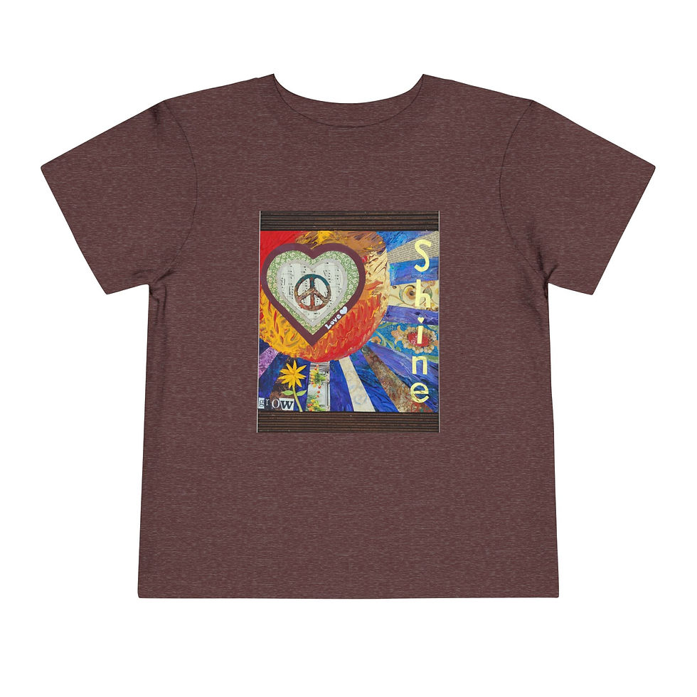 Thumbnail: Toddler Short Sleeve Tee Peace Heart Design, Cute Kid Shirt, Everyday Wear, Gift