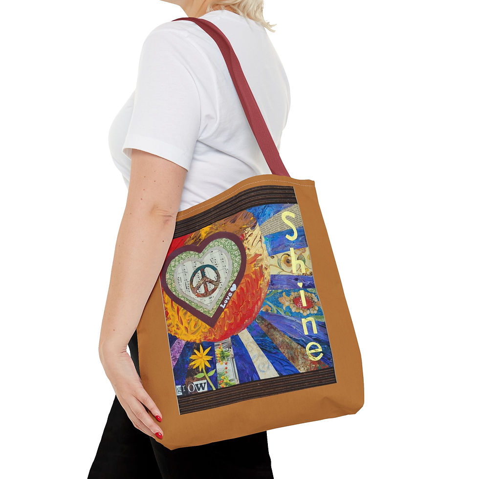 Thumbnail: Vibrant Peace Tote, Eco-Friendly , Art Carryall, Gift for Art Lovers, Beach Bag