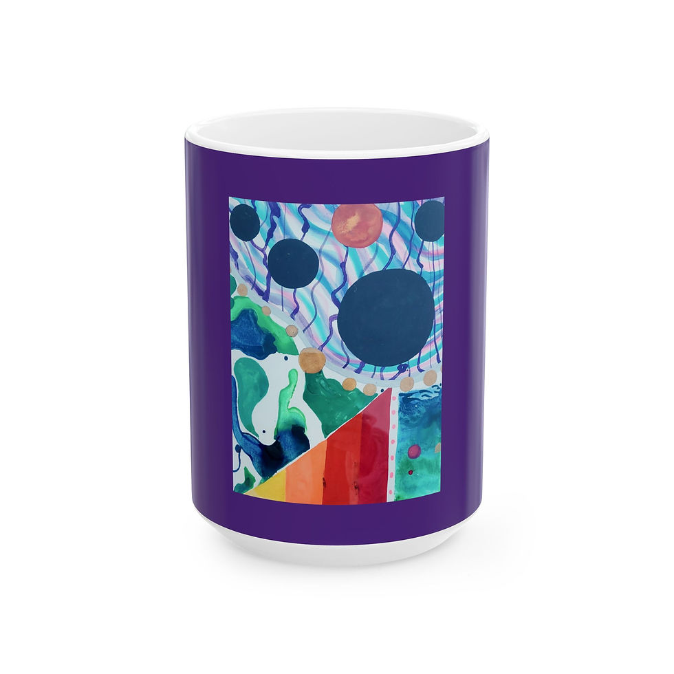 Thumbnail: Cosmic Art Ceramic Mug - 11oz & 15oz, Colorful Universe Design