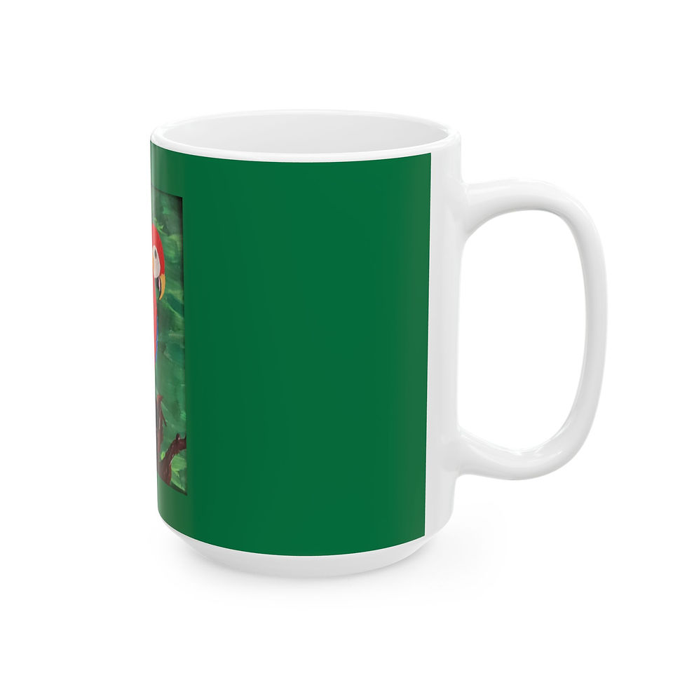 Thumbnail: Colorful Parrot Ceramic Mug - 11oz & 15oz Options - Perfect for Nature Lovers