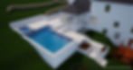 3D rendering of pool and spa designed on a sloped yard