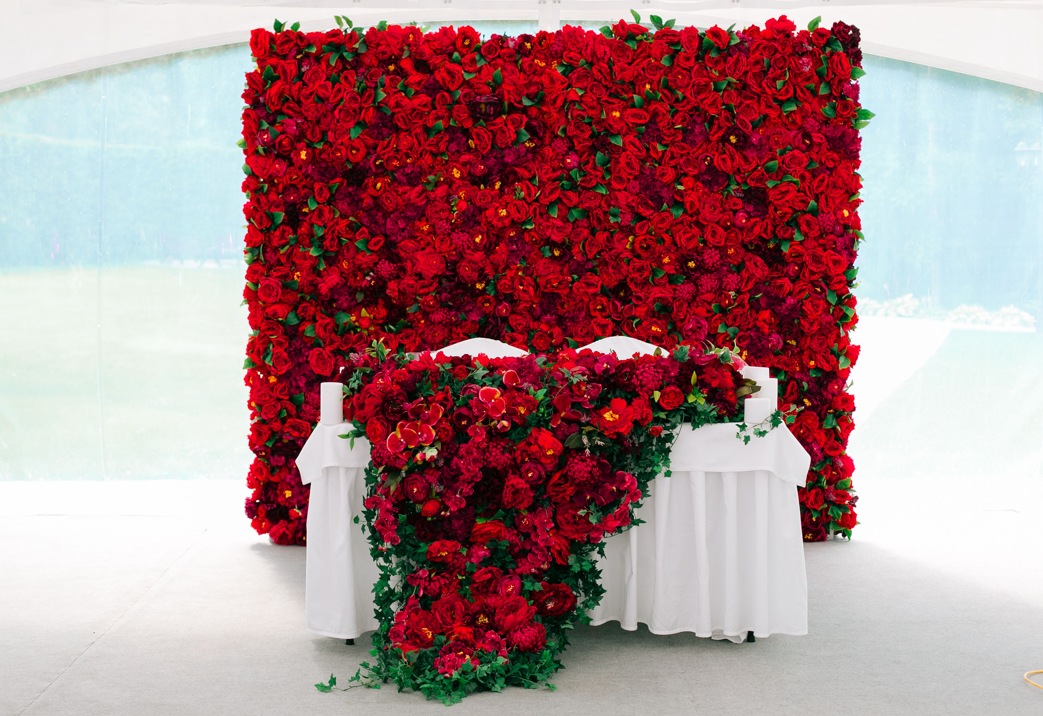 Стена из цветов Черешневый лес