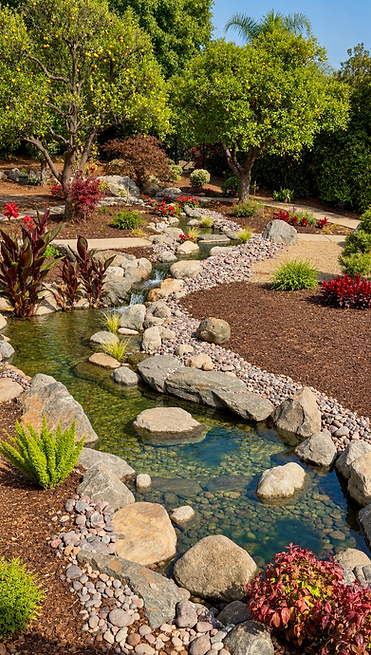 Backyard Pond in Orangecrest, Riverside California