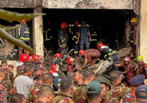 Bangladesh Air Force Trainer Crashes Into Dhaka School, Killing 27 and Injuring Scores