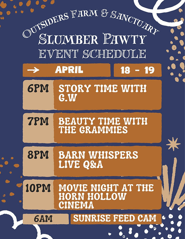 Slumber Pawty event schedule
