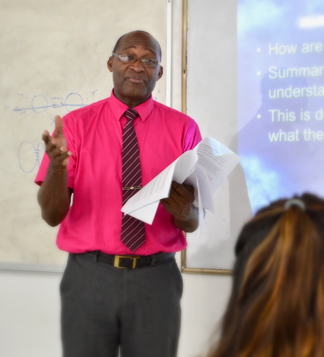 Dr. Burns imparting knowledge and wisdom