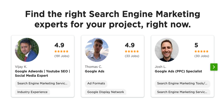 Upwork - Search Engine Marketing Experts