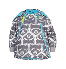 Tolle Outdoor Regenjacke - Waschbär blau