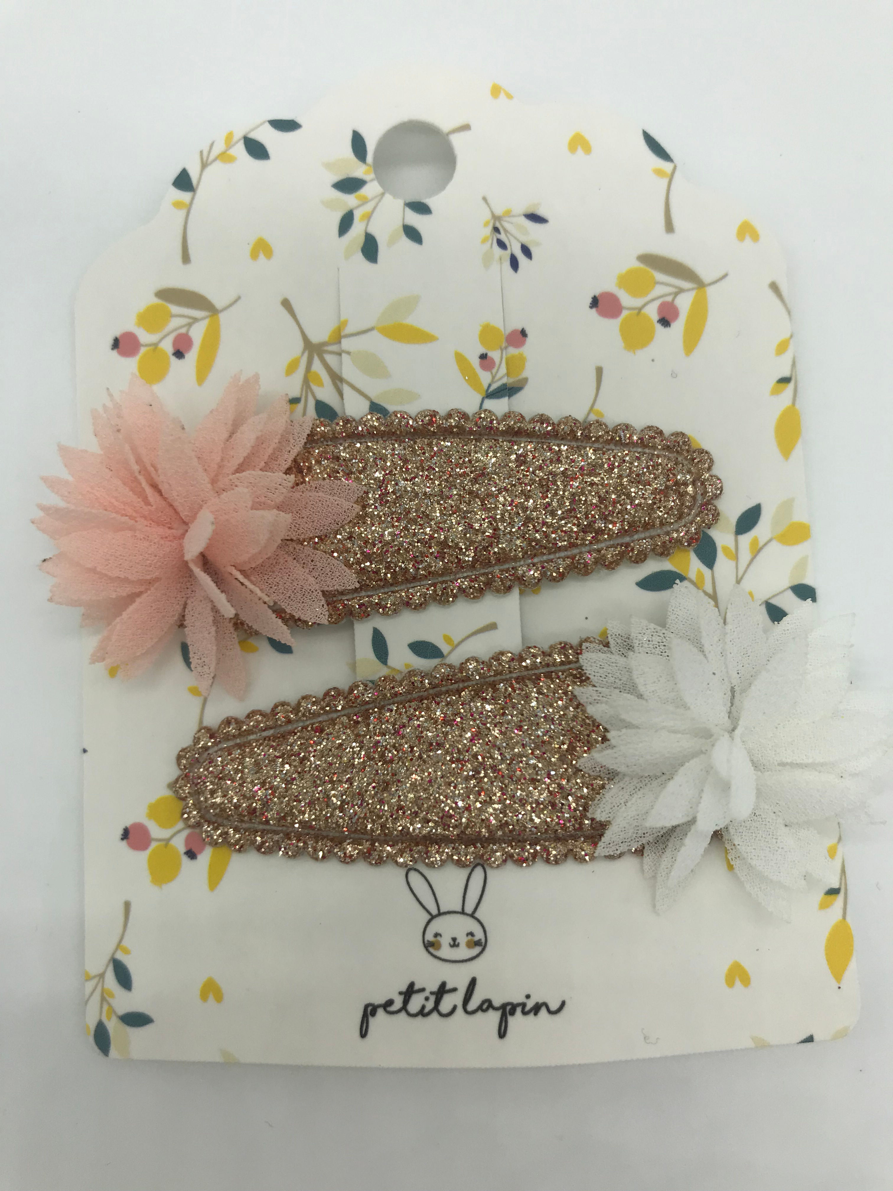 2er Set Spängeli rosa/weiss/gold