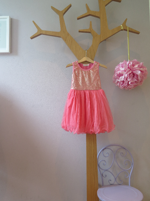 Tanzkleid / Mädchenkleid Paillette - corall