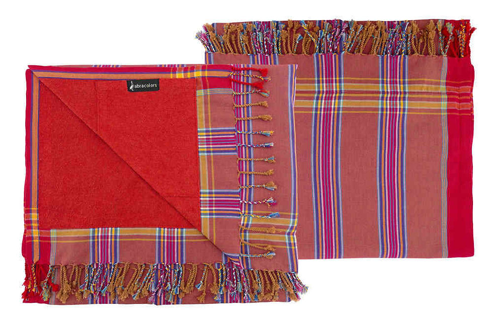 Wunderschönes Strandtuch - Rot mit Streifen - KT1501