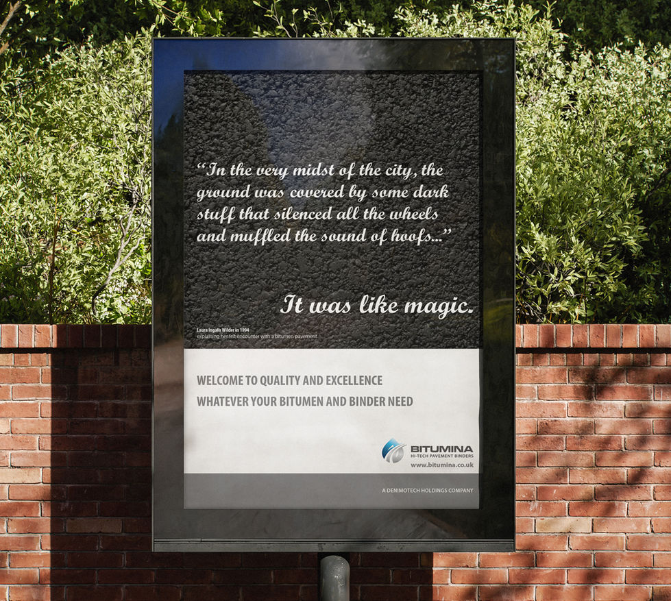 Bitumina advertising campaign outdoor A4 poster visual