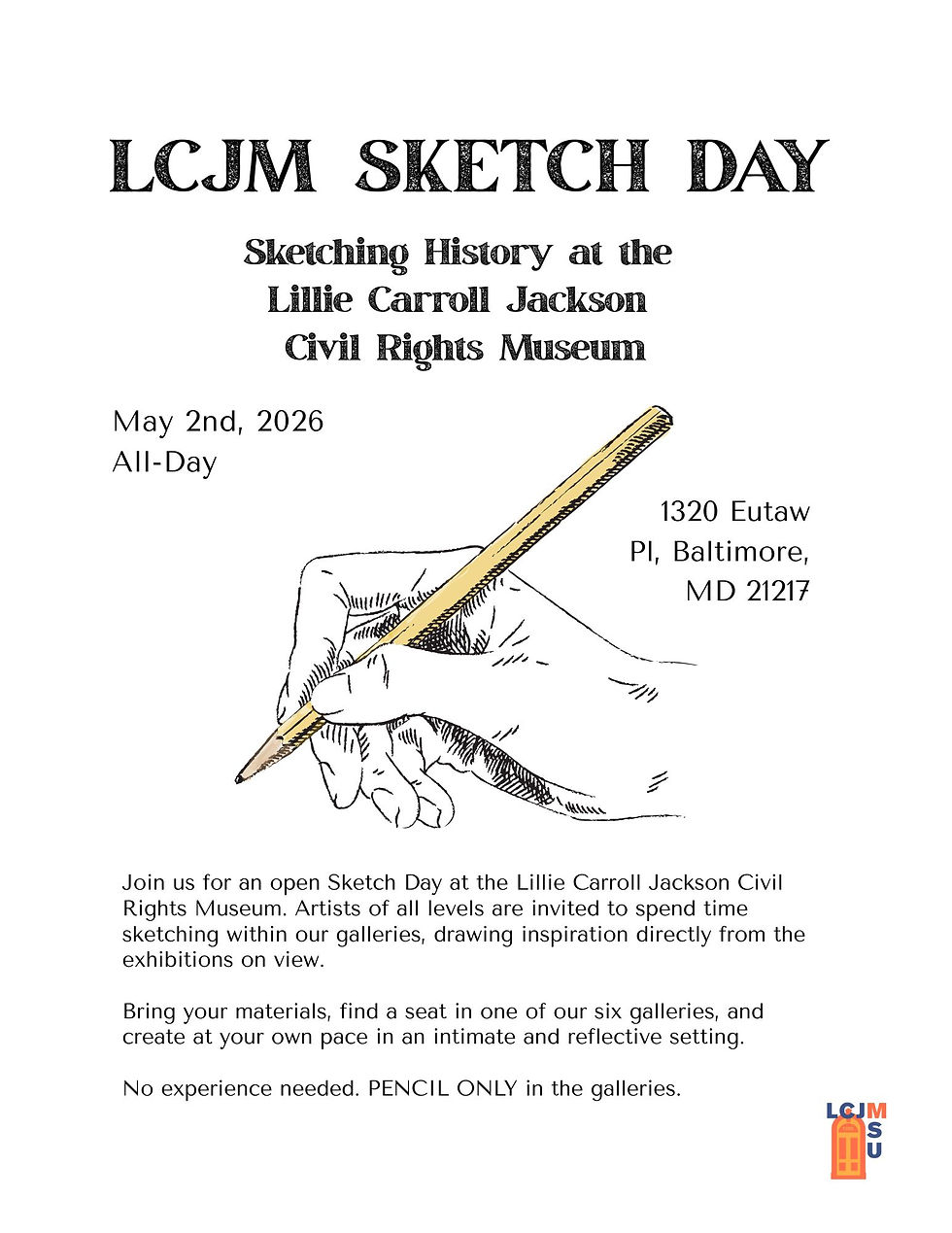 Sketch Day at the Lillie Carroll Jackson Civil Rights Museum