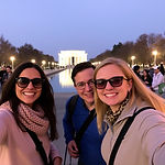 Happy tourists on the national mall dc a