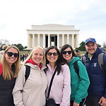 happy tourits at the jefferson memorial