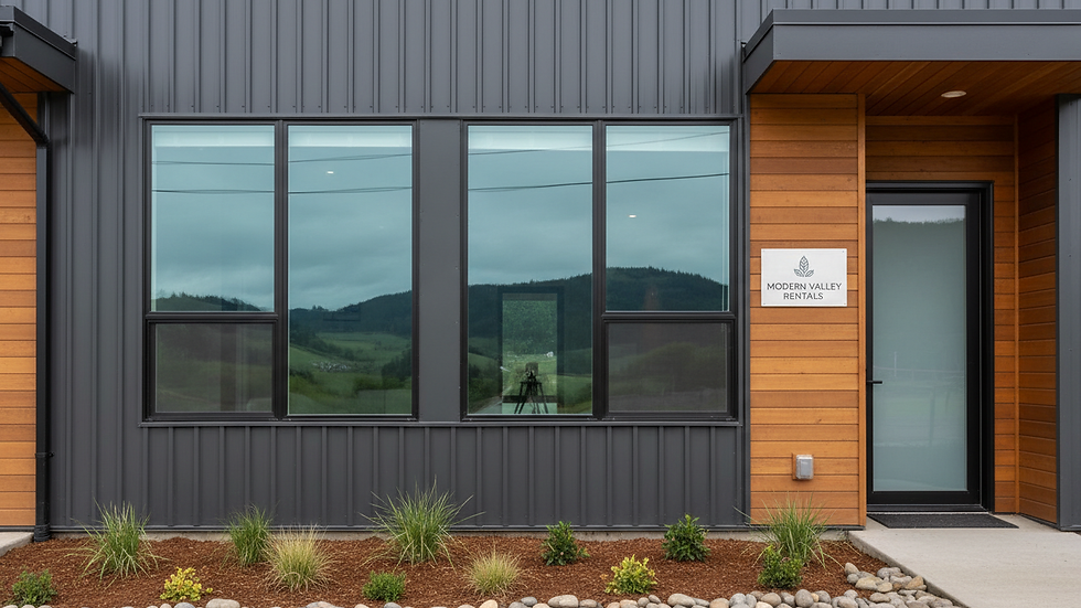 Close-up view of a rental property with energy-efficient windows in Willamette Valley