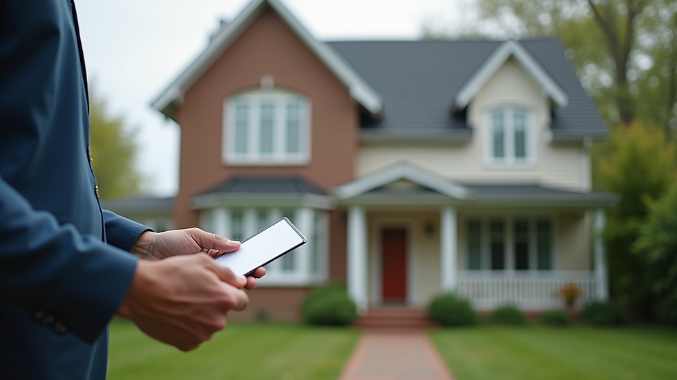 Close-up view of a landlord inspecting a rental property