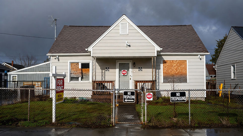 Secured vacant Portland rental property with anti-squatter measures.