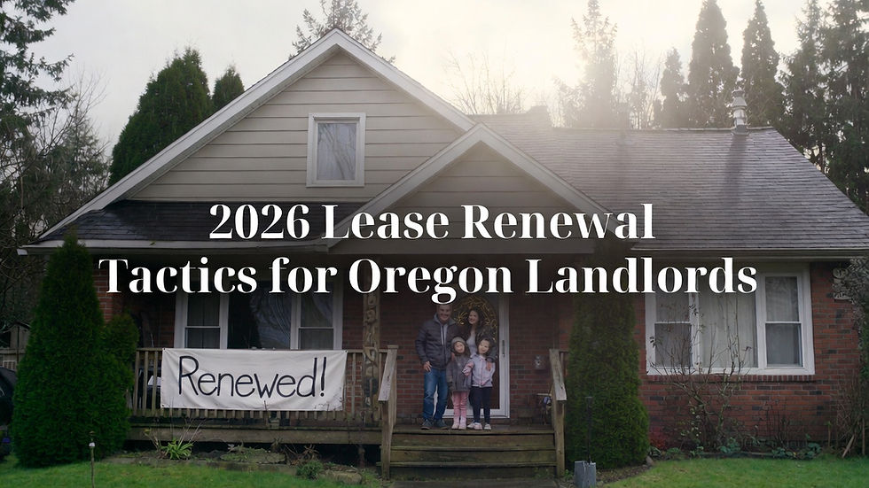 Portland rental home with renewal banner illustrating lease renewal tactics Oregon 2026 for retaining tenants