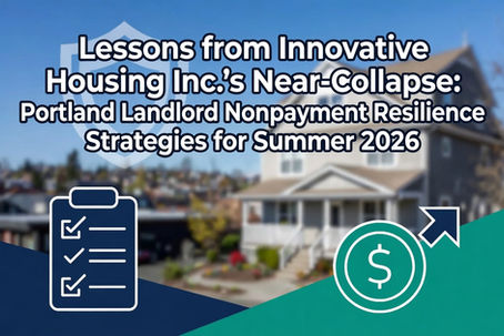 Thumbnail promoting blog article on lessons from Innovative Housing Inc. for Portland landlords on managing nonpayment, crime, vacancy, and building real portfolio resilience in Summer 2026.