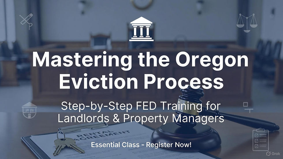 Mastering the Oregon Eviction Process: Step-by-Step FED Training for Landlords and Property Managers