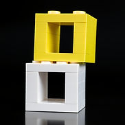 two lego pieces stacked together