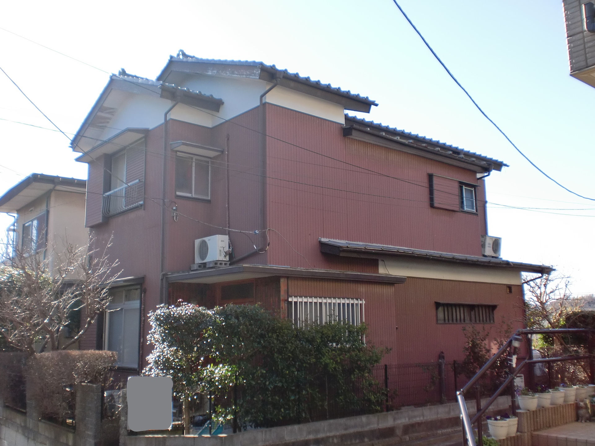 外壁塗装/軒天及び破風などの木部補修施工前_横浜市戸塚区