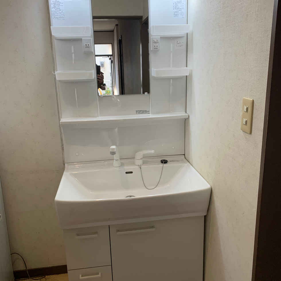 洗面化粧台取替え施工後_藤沢市