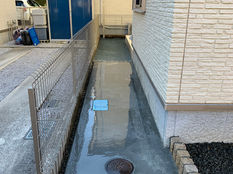 コンクリート打設　タープ用フック取付け　花壇整備