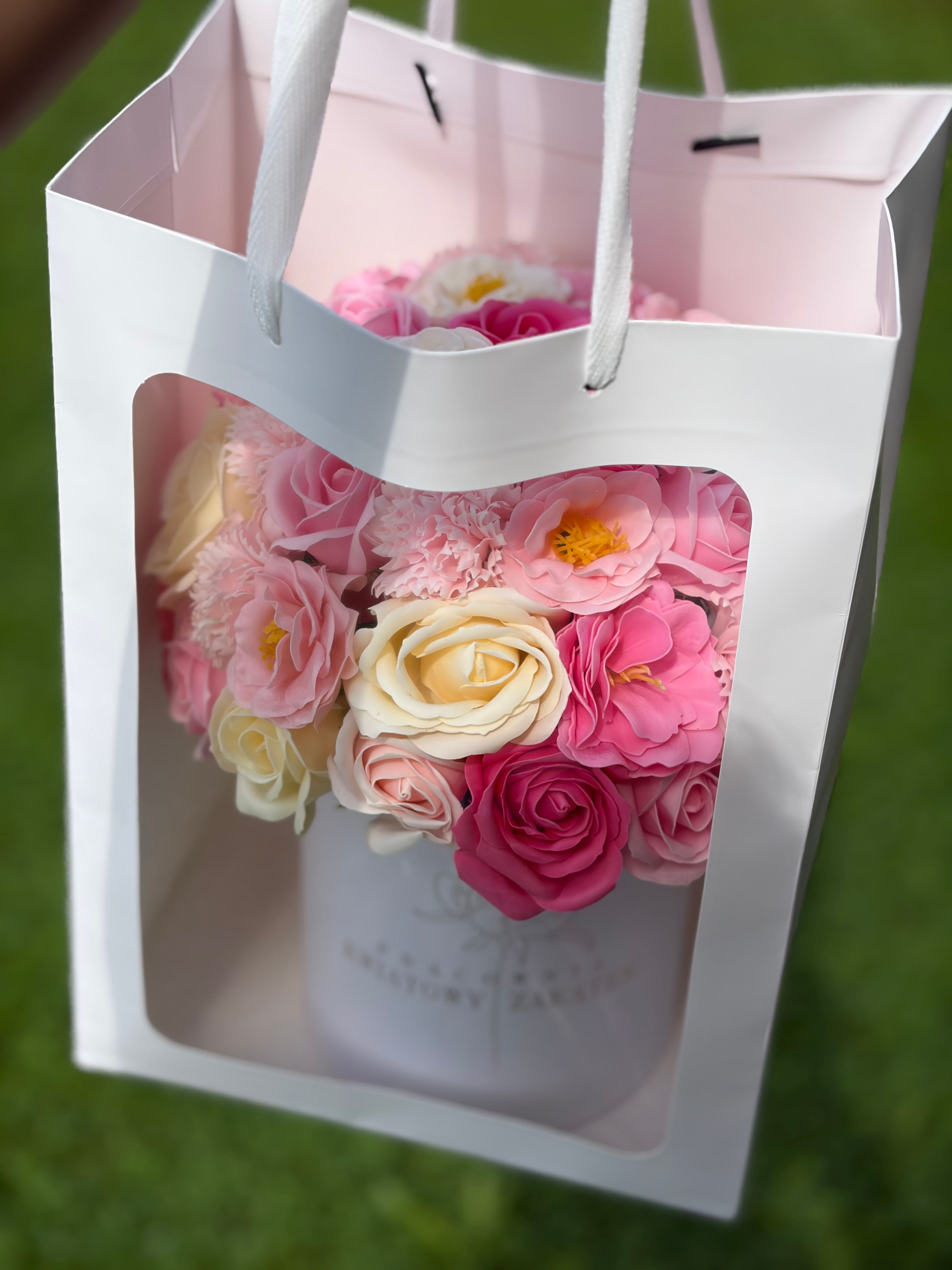 Torebka prezentowa z okienkiem dla Flower Boxa rozmiar S
