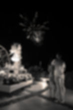Fireworks for a santorini wedding proposal