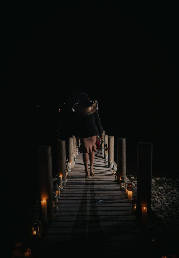 Romantic wedding proposal in Lake District