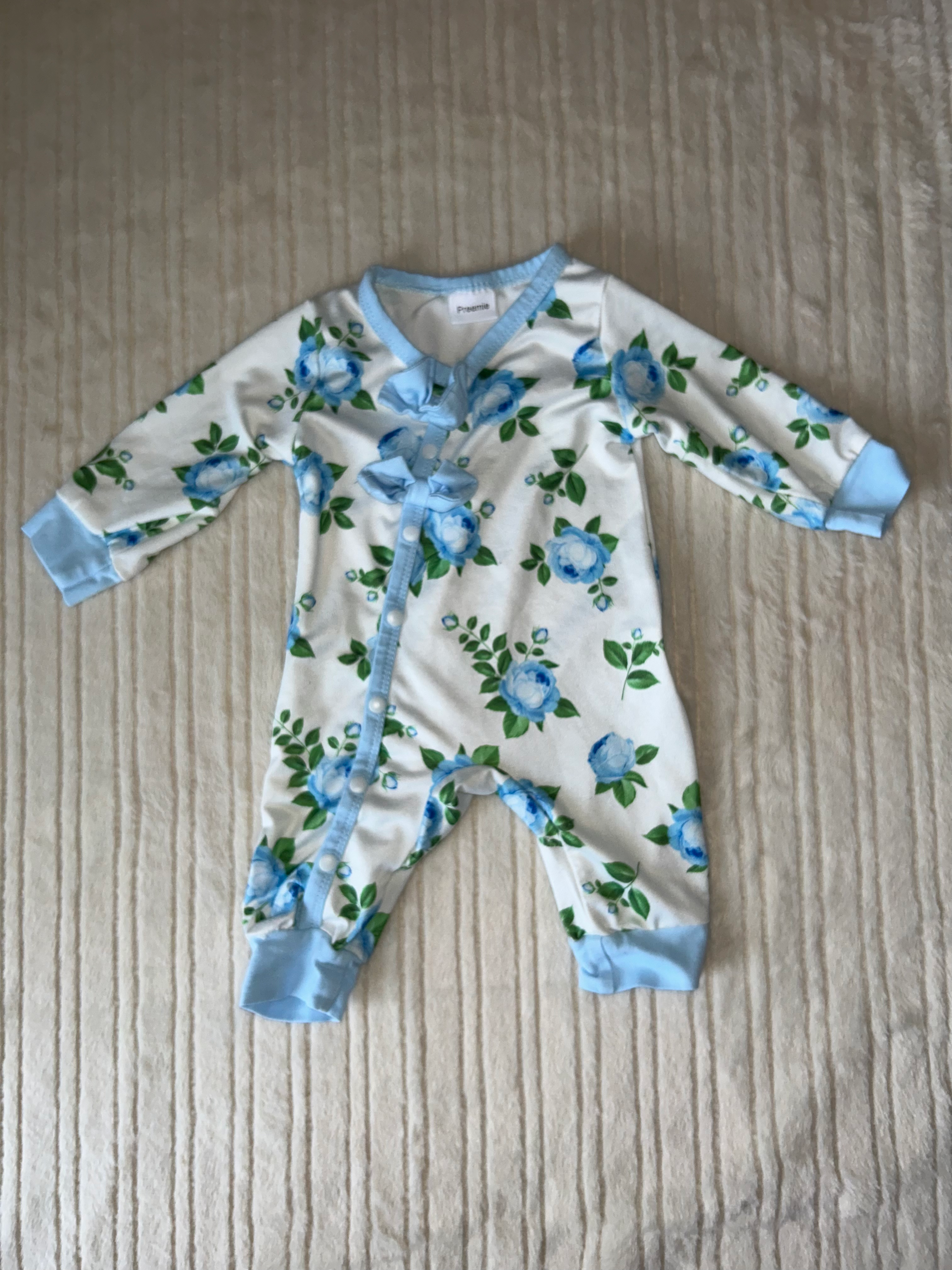 Bows and Blue Onesie