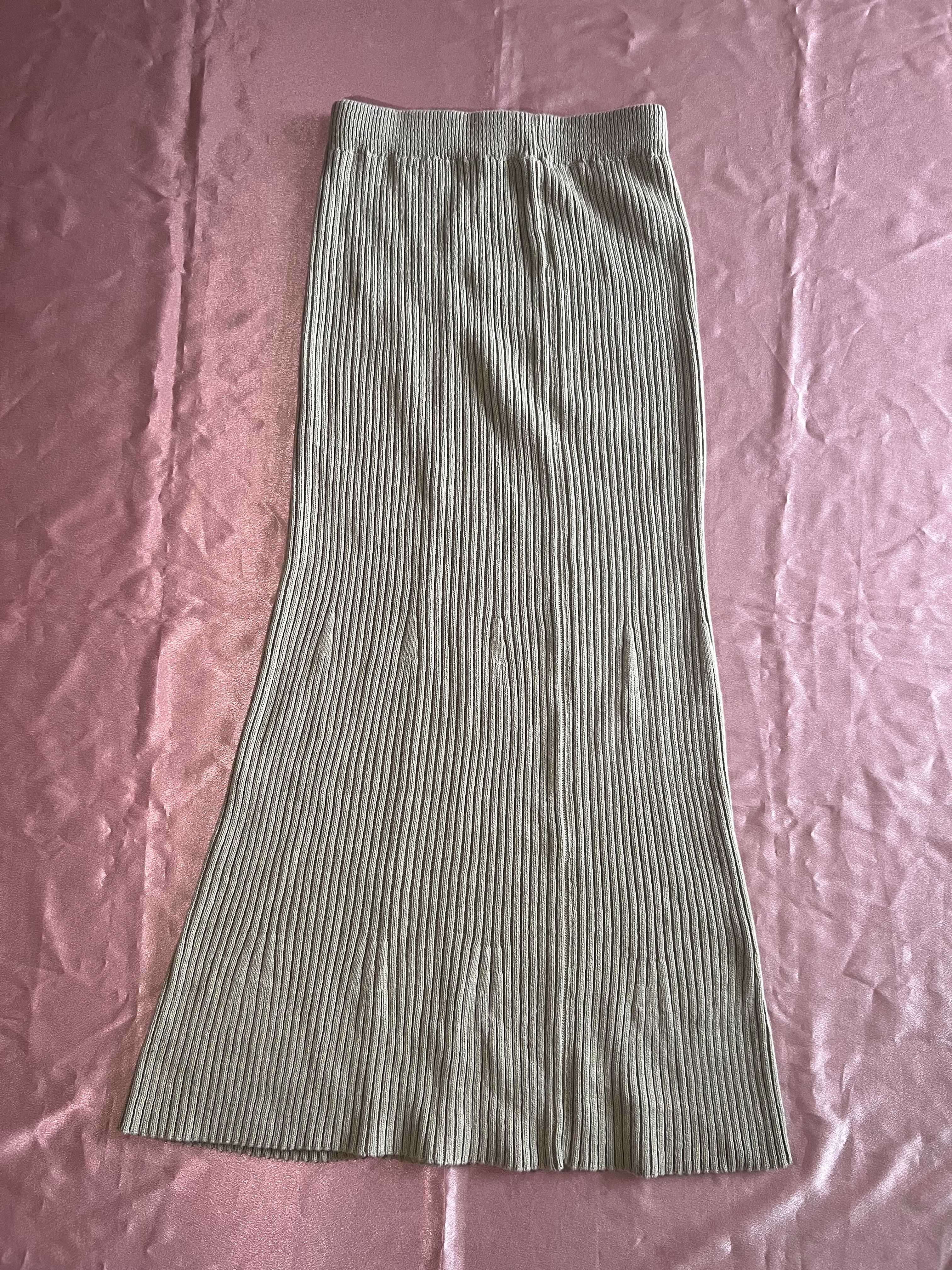 mint green ribbed skirt