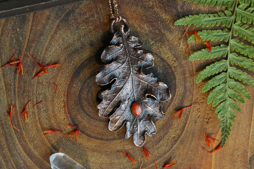 Thumbnail: Oak leaf in copper❋Sunstone