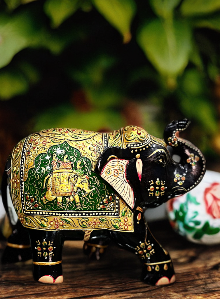 Majestic Hand-Painted Elephant Figurine