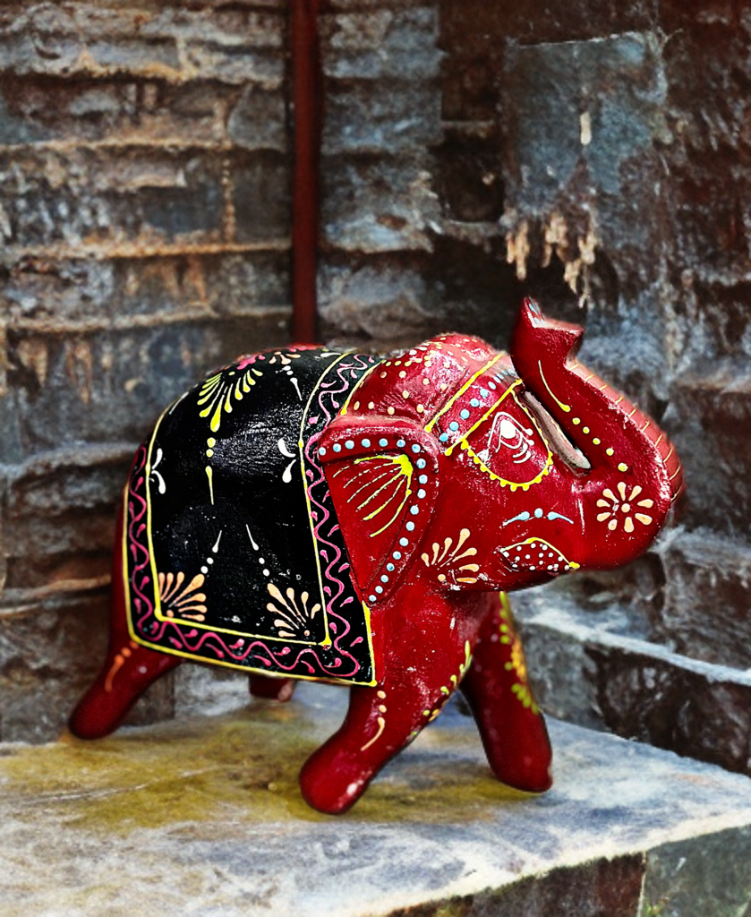 Royal Handcrafted Wooden Elephant Figurine