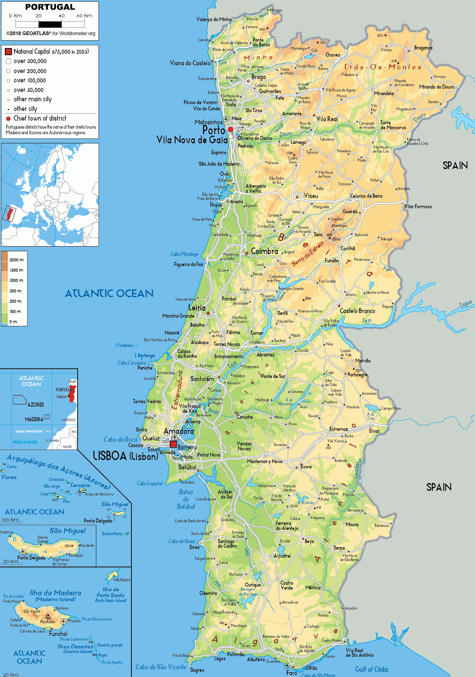 Map du Centre du Portugal