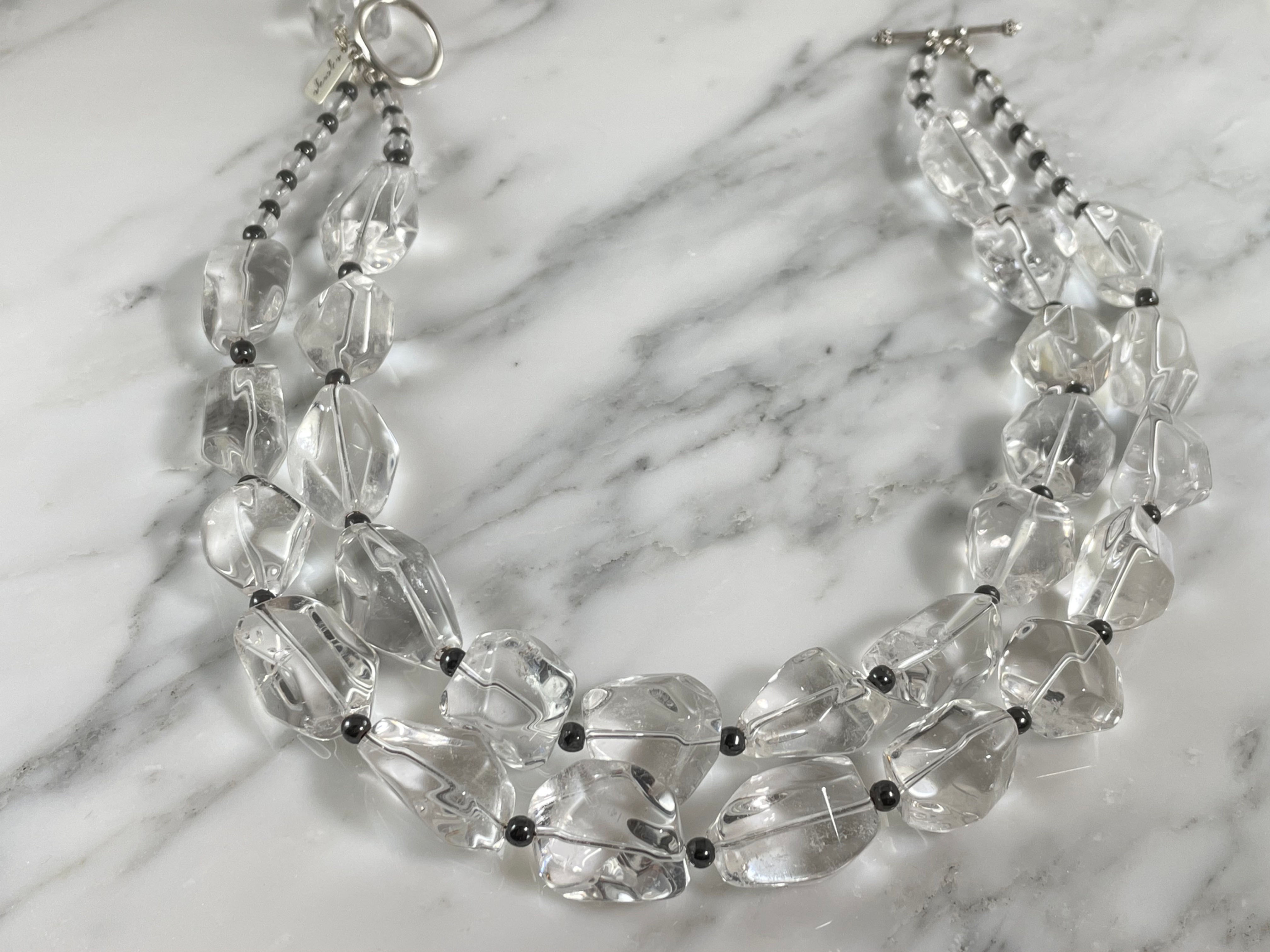 Clear Quartz and Hematite Necklace