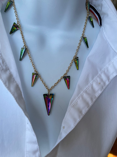 Swarovski Vitrail Spike Crystal Necklace | Azeeza Jewelry