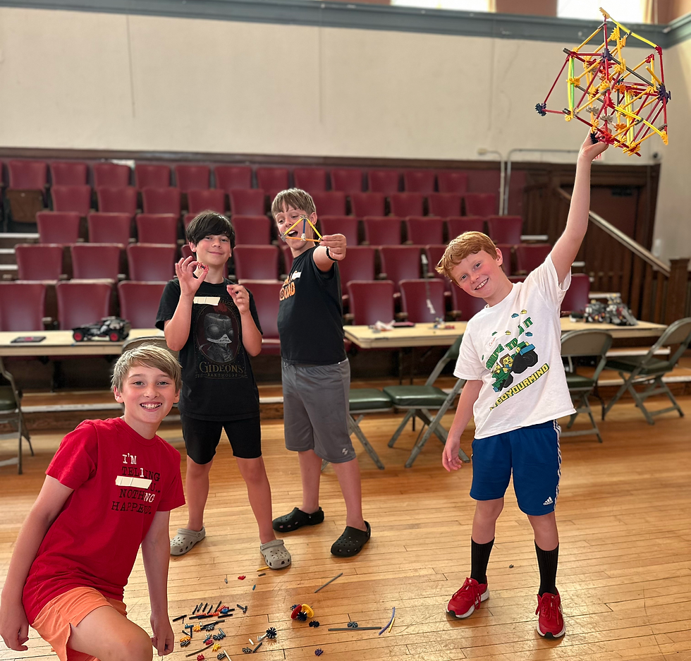 Kids having fun at summer LEGO camp