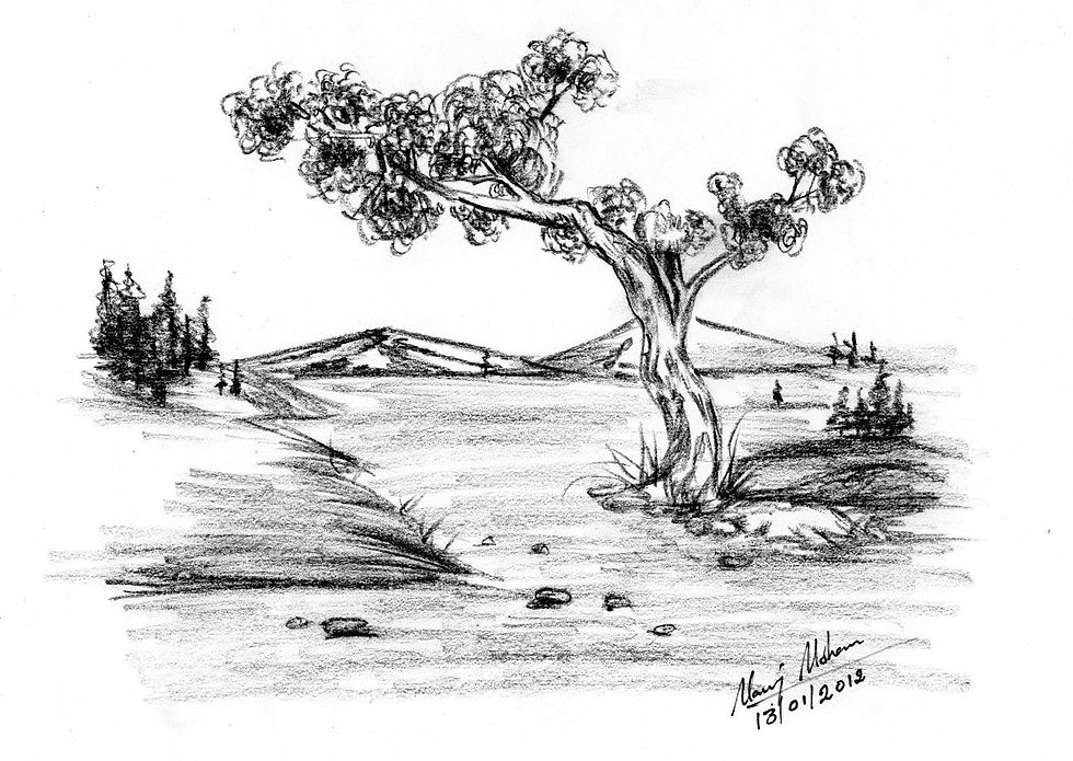 Charcoal drawing