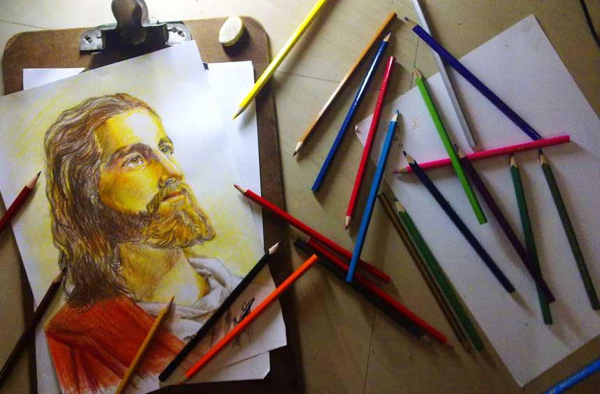 Jesus Color Penci Draw