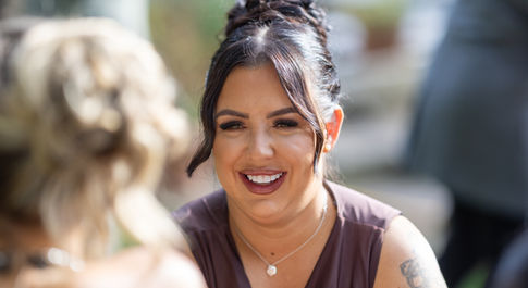 guest at the wedding smiling
