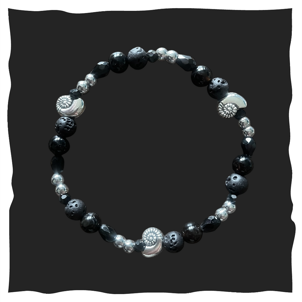 Armband schwarz mit Muscheln