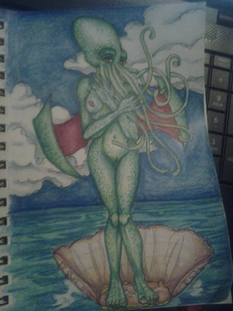 Cthulhu Venus inspired by Lovecraft and Botticelli 